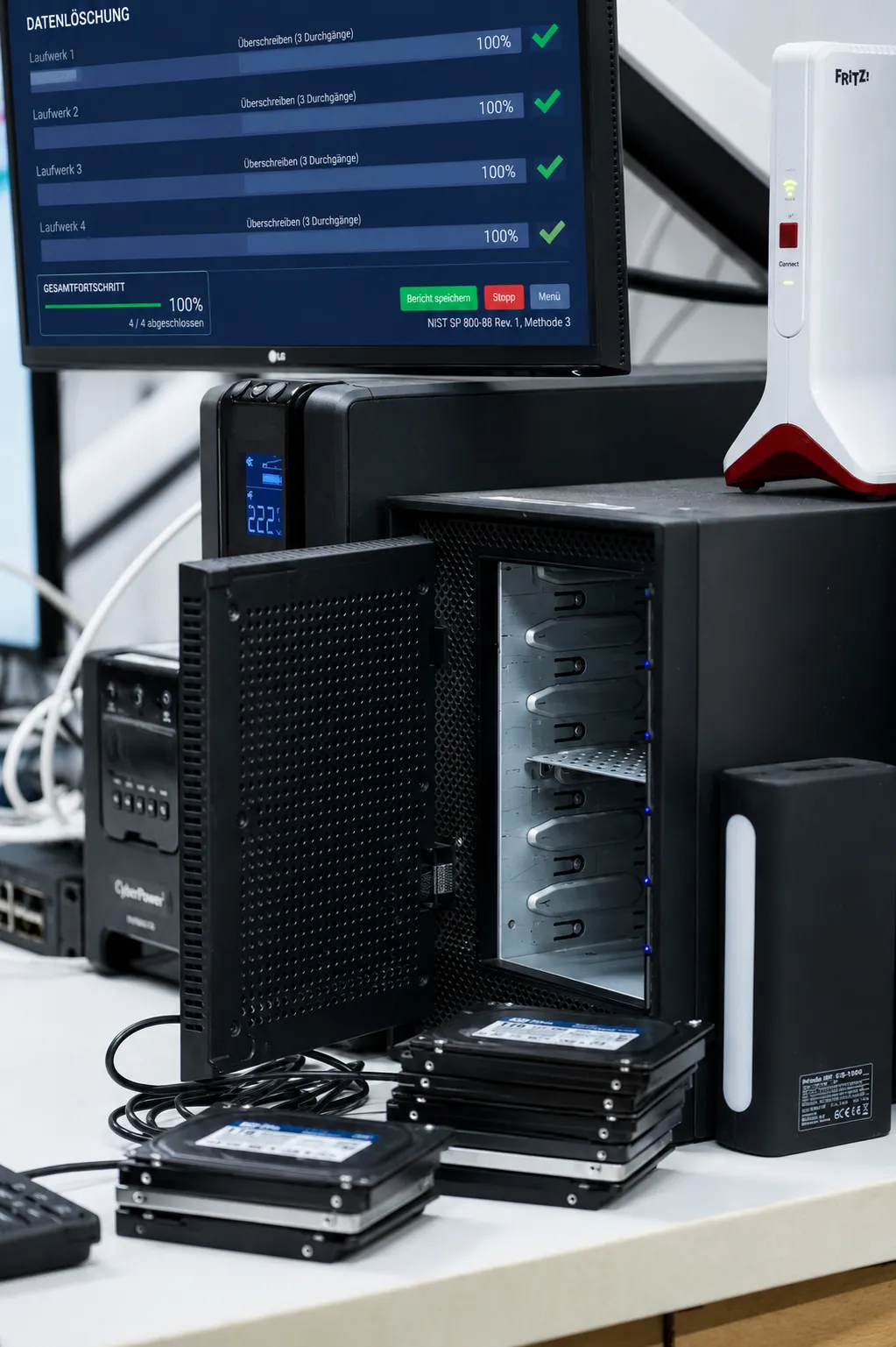 Datenträger vor der physischen Vernichtung vor Ort